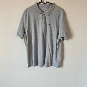 Vineyard Vines Men’s XL Grey Polo Shirt Whale Logo Cotton Blend Casual Golf